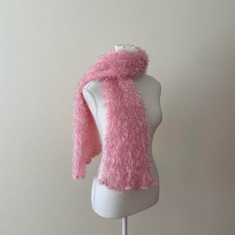 Pink Fluffy Scarf